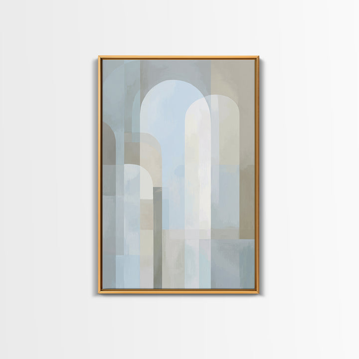 Light Scandinavian Abstract Arches Framed Canvas Print, Dental Office Art, Textured Painting, Office Decor, Abstract Art, Calm, DOA-2x3-97