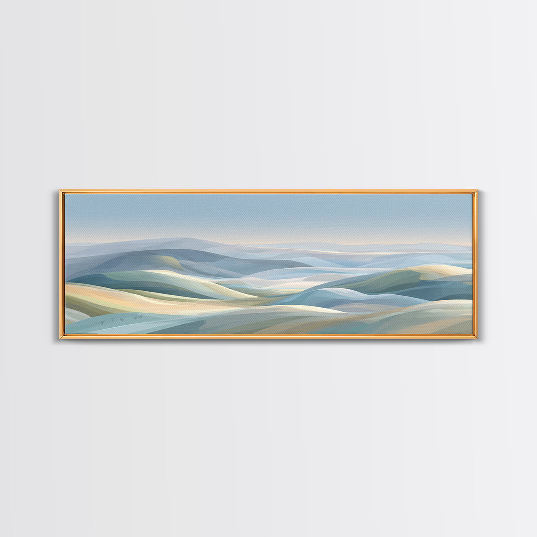 Soft Gradient Sunrise Framed Canvas Print, Dental Office Art, Tooth Art, Office Decor, Calm, Modern Decor, Fine Art Print, DOA-3x1-12