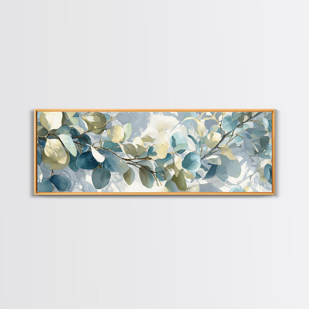 Soft Botanical Eucalyptus Print for Clean Atmosphere Canvas Print, Dental Office Art, Dental Office, Office Decor, DOA-3x1-19