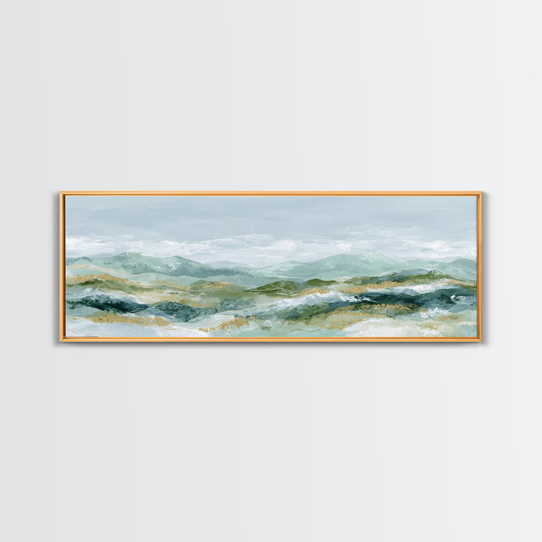 Gentle Mountain Landscape Canvas Print, Dental Office Art, Dental Hygienist, Office Decor, Oil Painting, Calm, DOA-3x1-20