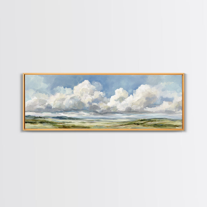 Peaceful Clouds over Open Meadow Canvas Print, Dental Office Art, Office Wall Art, Office Decor, Fine Art, Calm, Medical Decor, DOA-3x1-25