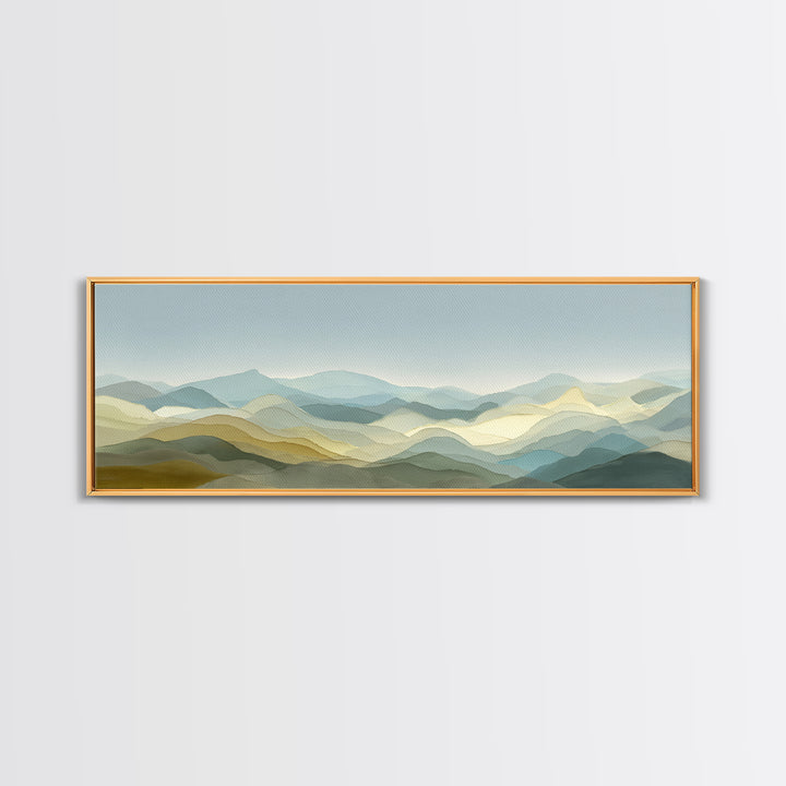 Gentle Mountain Landscape Framed Canvas Print, Dental Office Art, Medical Office Art, Office Decor, Fine Art, Calm, DOA-3x1-44