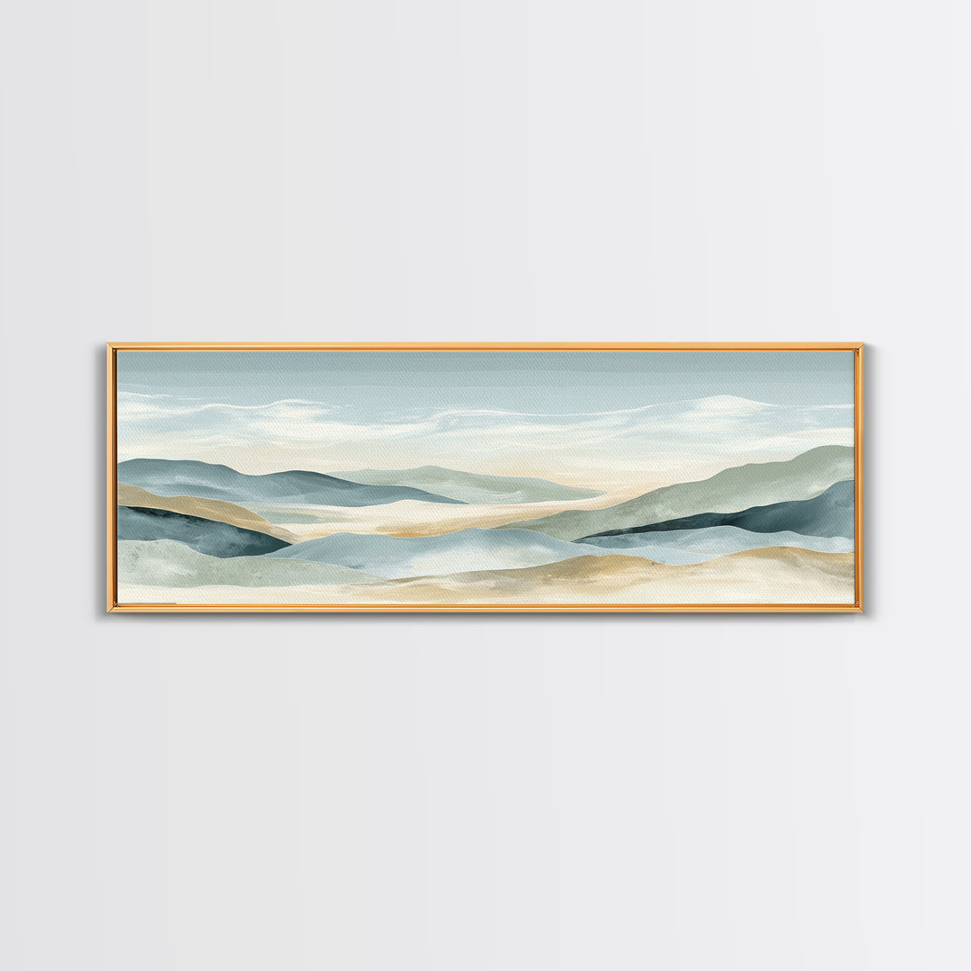 Soft Gradient Sunrise Framed Canvas Print, Dental Office Art, Neutral Decor, Office Decor, Fine Art, Calm, Wall Art, Poster, DOA-3x1-60