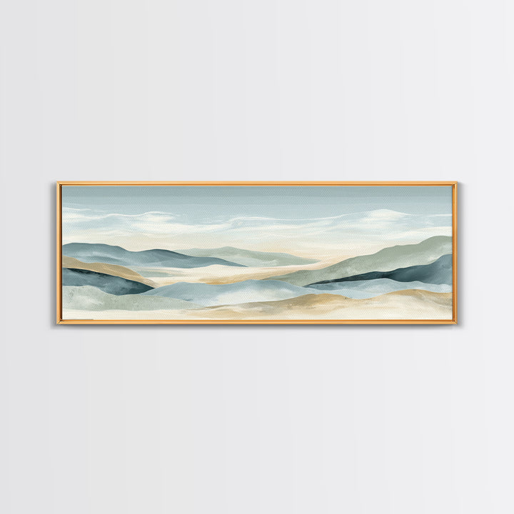Soft Gradient Sunrise Framed Canvas Print, Dental Office Art, Neutral Decor, Office Decor, Fine Art, Calm, Wall Art, Poster, DOA-3x1-60