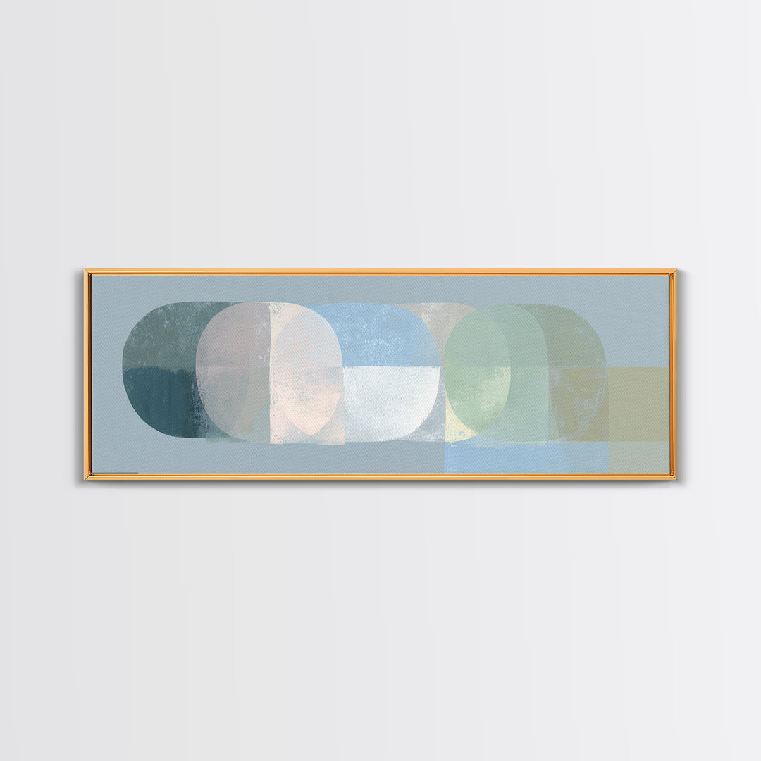 Simple Rainbow Pastel Shapes for Children Canvas Print, Dental Office Art, Room Decor Aesthetic, Office Decor, Abstract Art, DOA-3x1-61