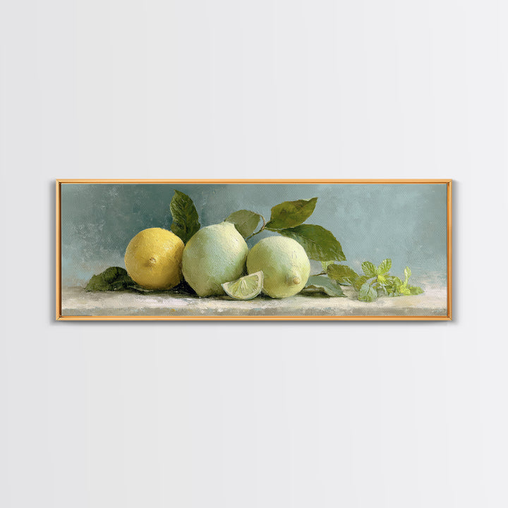 Fresh Citrus and Mint Still Life Canvas Print, Dental Office Art, Poster, Office Decor, Calm, Dental Art, Digital Artwork, DOA-3x1-71