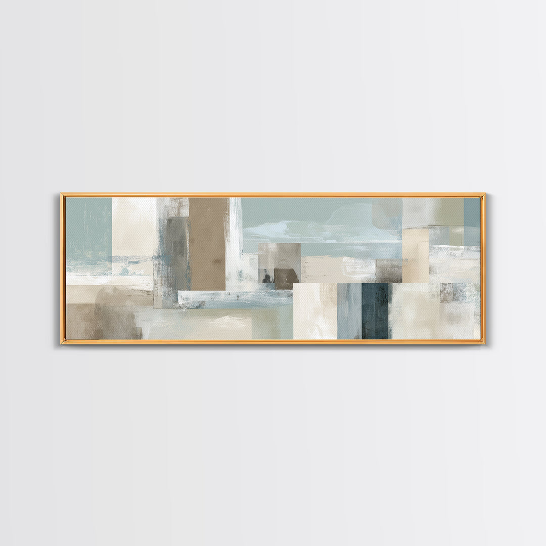 Clean Geometric Art Framed Canvas Print, Dental Office Art, Textured Painting, Office Decor, Calm, Room Decor Aesthetic, DOA-3x1-72