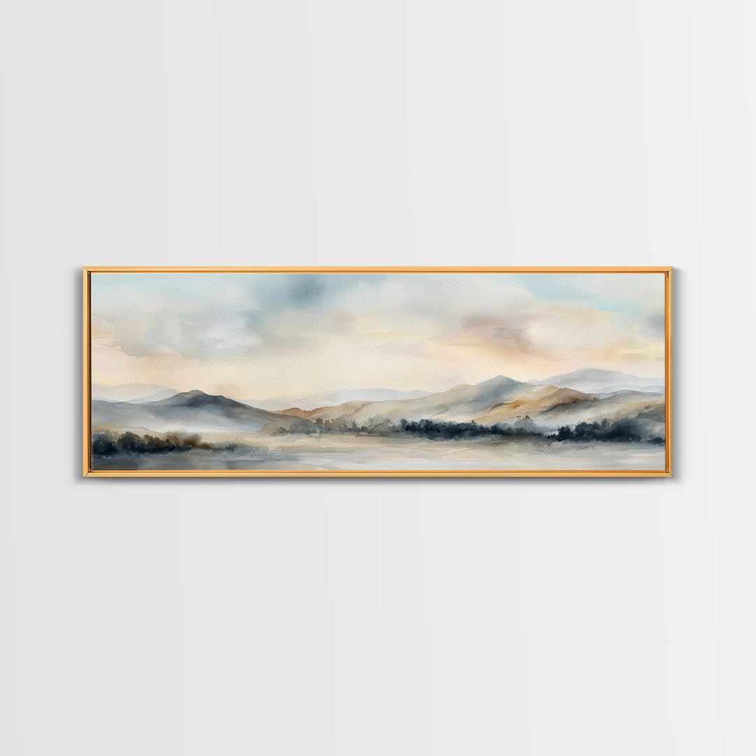 Soft Gradient Sunrise Framed Canvas Print, Dental Office Art, Contemporary Art, Office Decor, Fine Art, Calm, Dental Wall Art, DOA-3x1-84