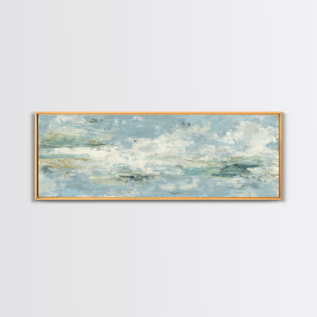 Calming Abstract Ocean Waves Framed Canvas Print, Dental Office Art, Dental Hygiene, Office Decor, Calm, Medical Office Art, DOA-3x1-89
