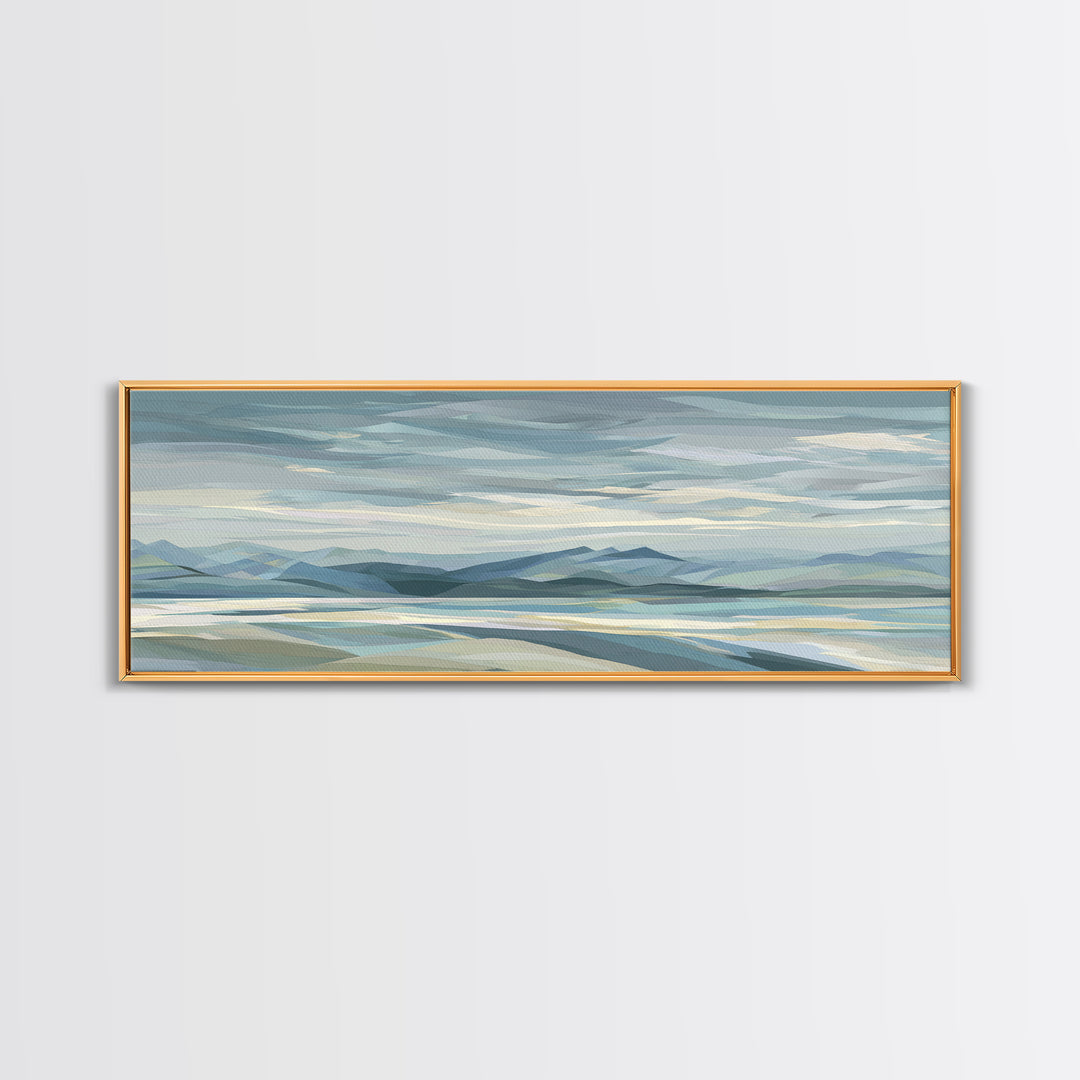 Clean Geometric Art Canvas Print, Dental Office Art, Medical Art, Office Decor, Abstract Art, Calm, Medical Office Art, DOA-3x1-96