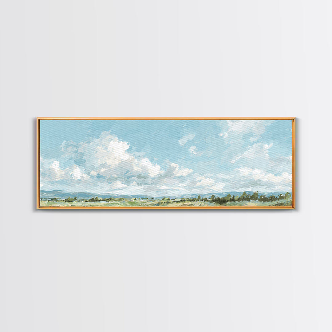 Peaceful Clouds over Open Meadow Canvas Print, Dental Office Art, Medical Office Decor, Office Decor, Fine Art, Calm, DOA-3x1-97