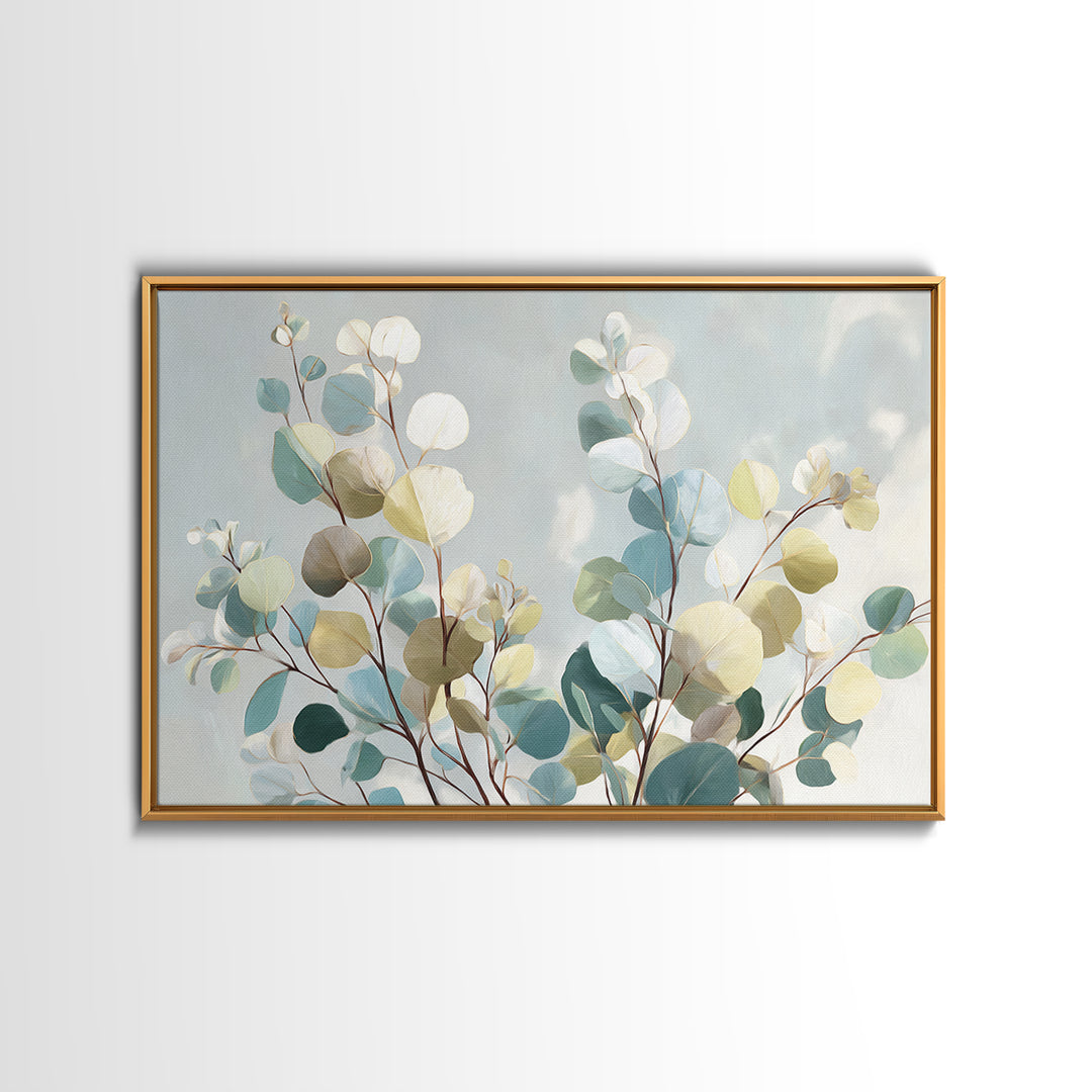 Soft Botanical Eucalyptus Print for Clean Atmosphere Canvas Print, Dental Office Art, Printable Wall Art, Office Decor, Calm, DOA-3x2-31
