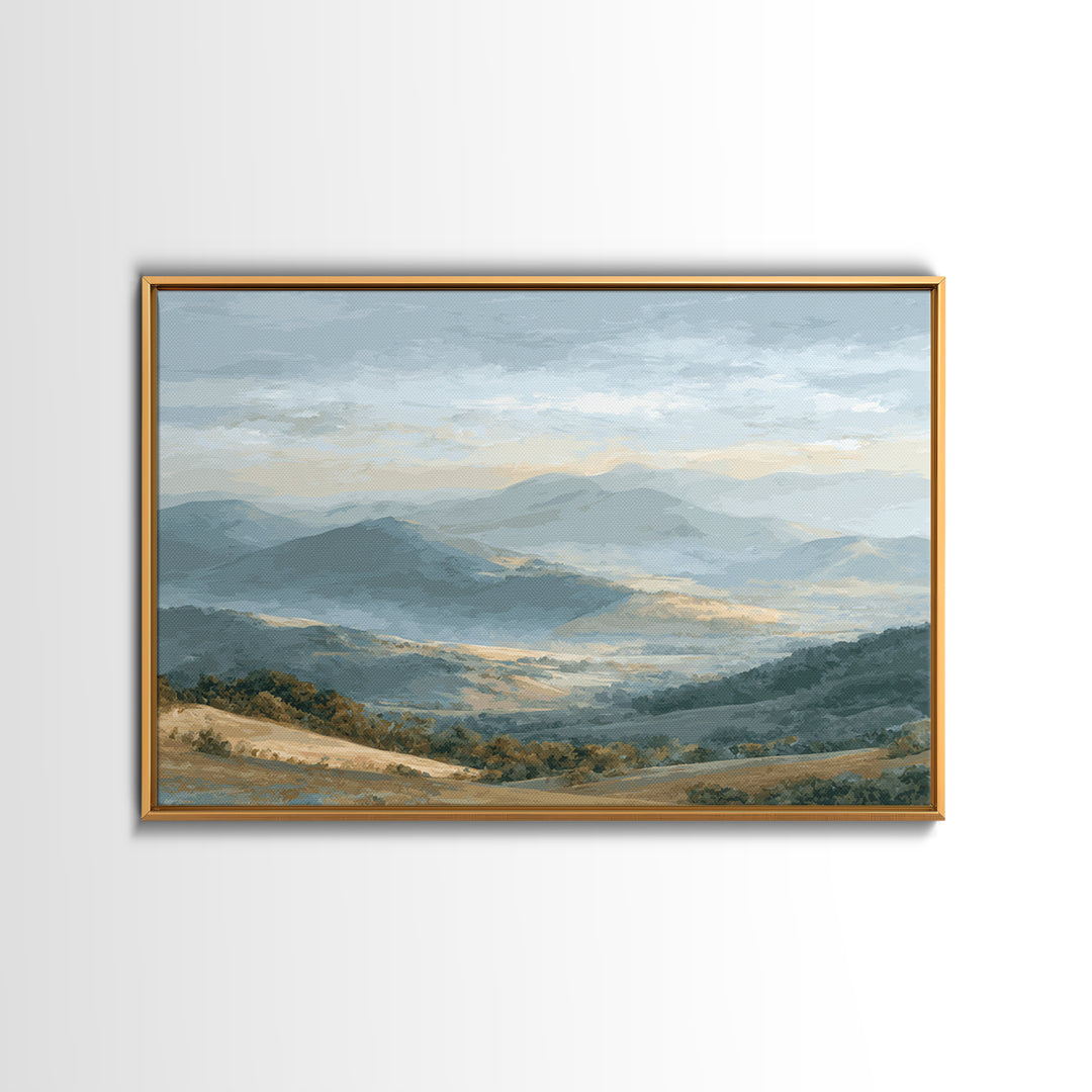 Gentle Mountain Landscape Canvas Print, Dental Office Art, Minimalist Decor, Office Decor, Oil Painting, Calm, DOA-3x2-32