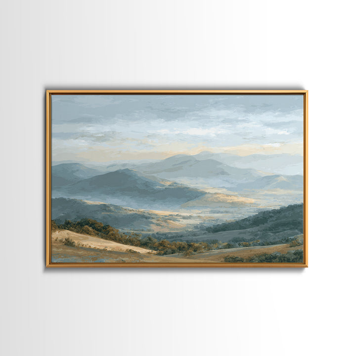 Gentle Mountain Landscape Canvas Print, Dental Office Art, Minimalist Decor, Office Decor, Oil Painting, Calm, DOA-3x2-32
