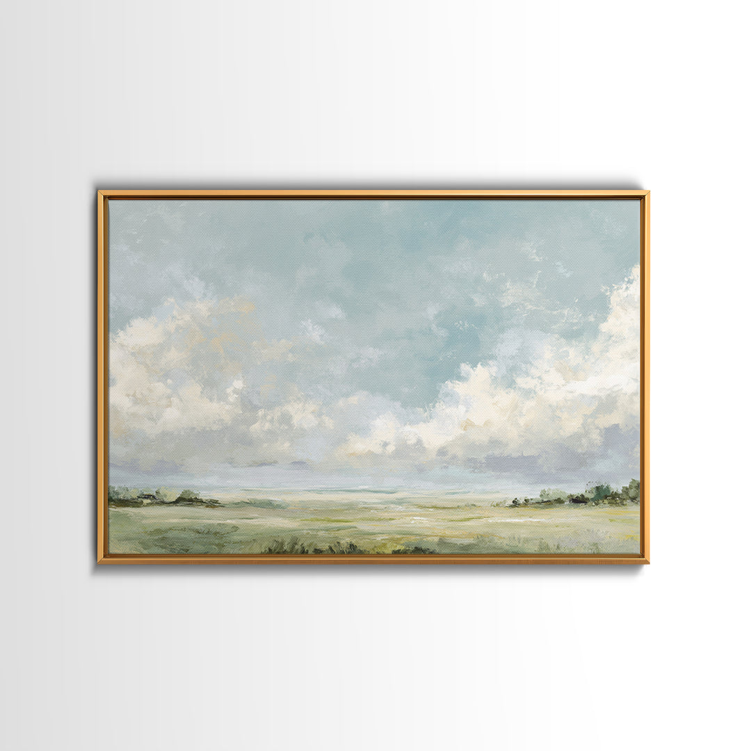 Peaceful Clouds over Open Meadow Canvas Print, Dental Office Art, Office Wall Art, Office Decor, Fine Art, Calm, Medical Decor, DOA-3x2-37