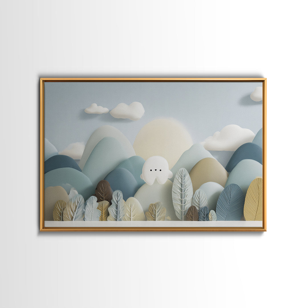 Playful Tooth Shaped Character Canvas Print, Dental Office Art, Office Wall Art, Office Decor, Abstract Art, Calm, DOA-3x2-58