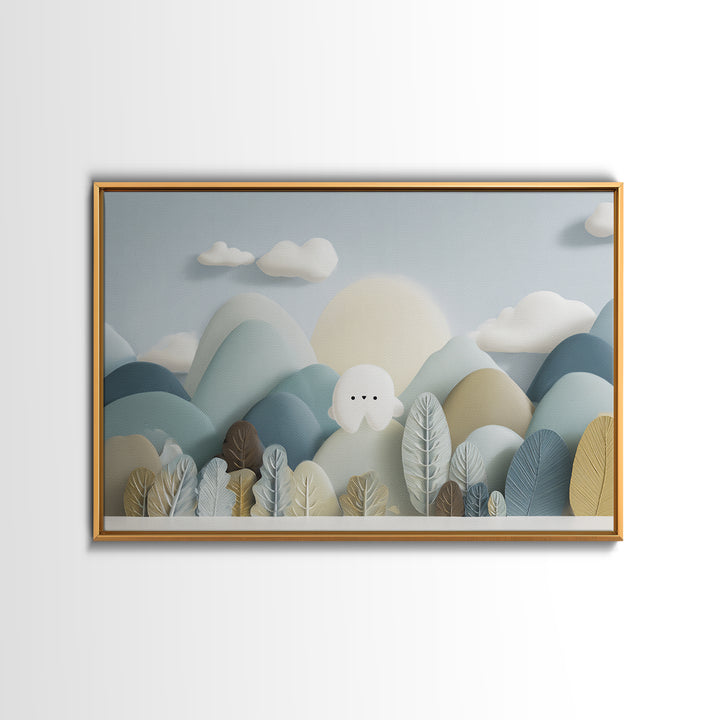 Playful Tooth Shaped Character Canvas Print, Dental Office Art, Office Wall Art, Office Decor, Abstract Art, Calm, DOA-3x2-58