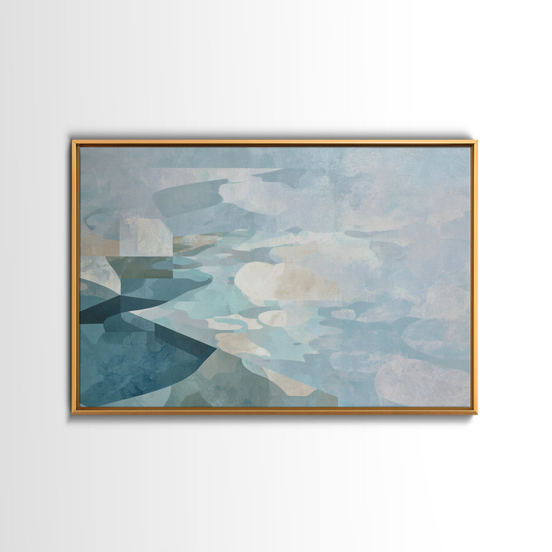 Clean Geometric Art Framed Canvas Print, Dental Office Art, Motivational Poster, Office Decor, Abstract Art, Calm, DOA-3x2-60