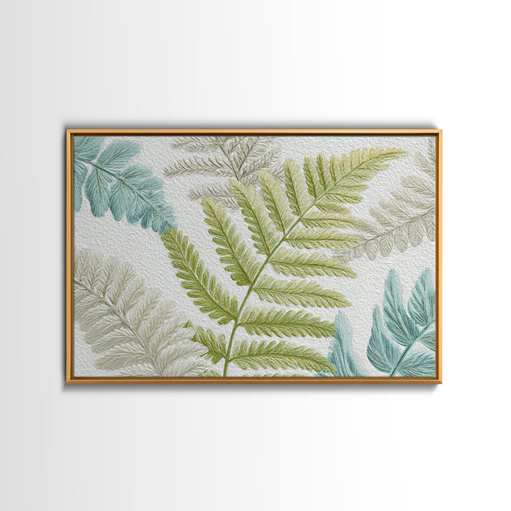 Botanical Fern Study Framed Canvas Print, Dental Office Art, Room Decor, Office Decor, Fine Art, Calm, Minimalist Wall Art, DOA-3x2-71