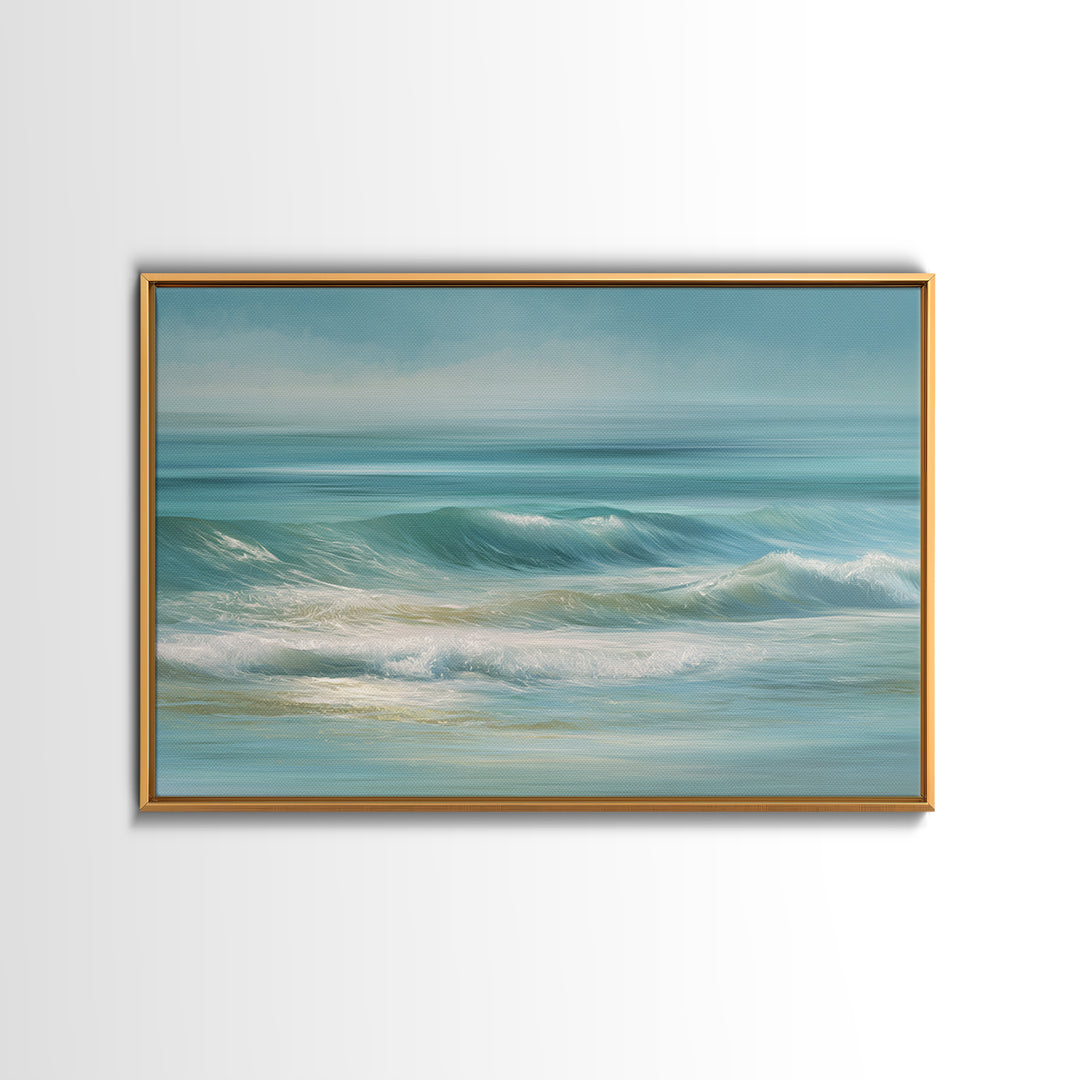 Calming Abstract Ocean Waves Framed Canvas Print, Dental Office Art, Dental Hygiene, Office Decor, Calm, Medical Office Art, DOA-3x2-77