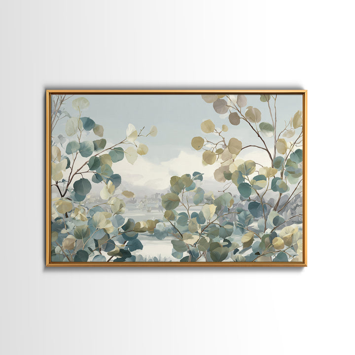 Soft Botanical Eucalyptus Print for Clean Atmosphere Canvas Print, Dental Office Art, Printable Wall Art, Office Decor, Calm, DOA-3x2-79