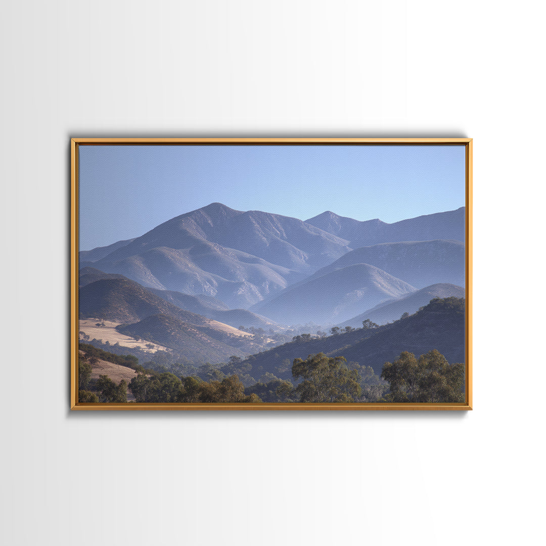 Gentle Mountain Landscape Framed Canvas Print, Dental Office Art, Dental Hygiene, Office Decor, Watercolor Art, Calm, DOA-3x2-80