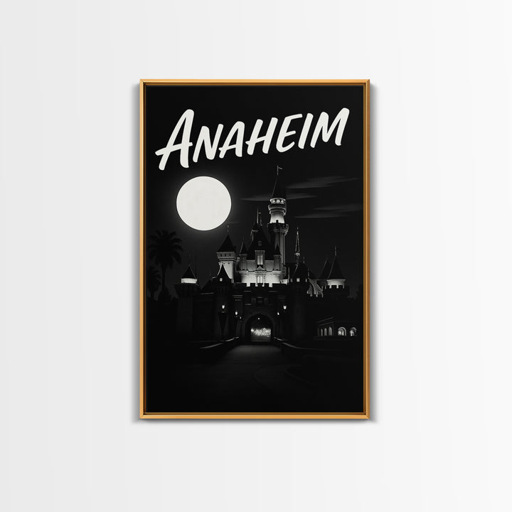 Anaheim California Travel Poster, Canvas Print, Black And White Travel Art, Anaheim Wall Art, Gift For Travelers, Retro Travel Print