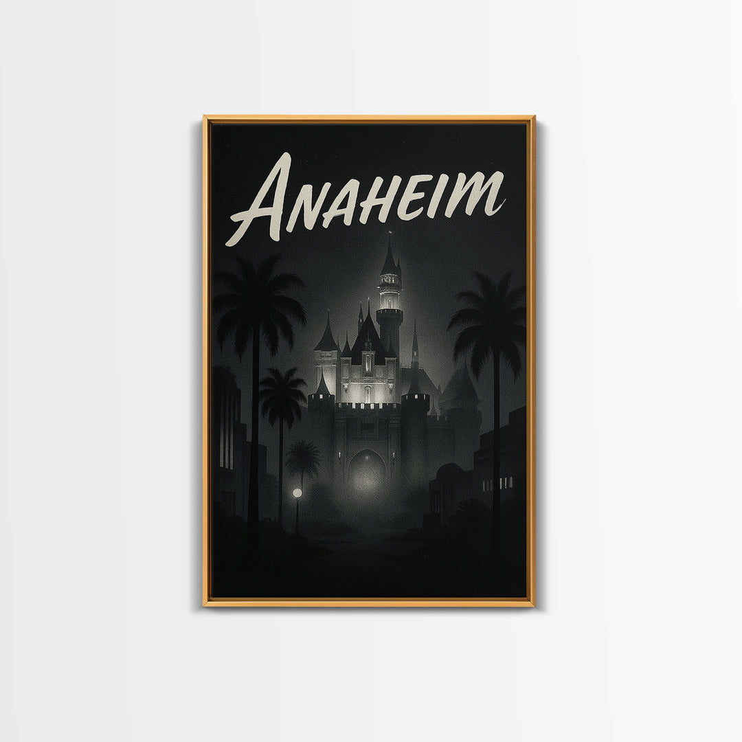 Anaheim Travel Poster, Canvas Print, Night Street Poster Art, Anaheim Wall Art, Travel Wall Decor, Modern Wall Decor, City Travel Prints