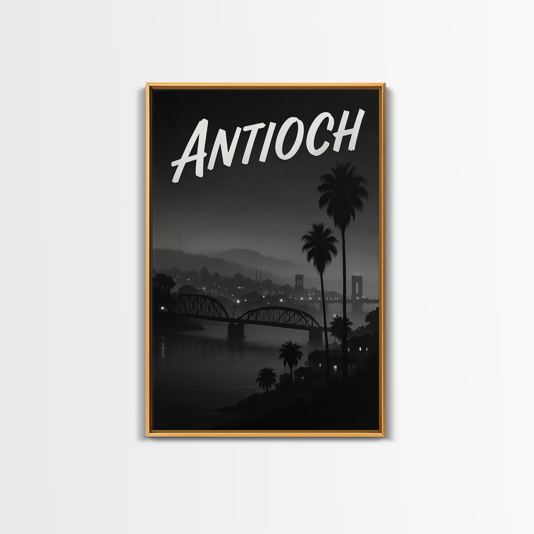 Antioch California Travel Poster, Canvas Print, Black And White Travel Art, Antioch Poster Print, Travel Poster Art, Eclectic Wall Decor