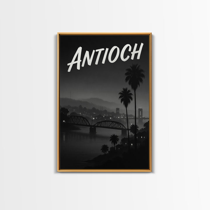 Antioch California Travel Poster, Canvas Print, Black And White Travel Art, Antioch Poster Print, Travel Poster Art, Eclectic Wall Decor