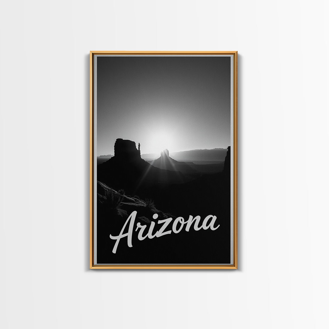Arizona Travel Poster, Canvas Print, Dark Moody City Wall Art, Arizona Wall Art, Living Room Wall Art, Fine Art Print, Vintage City Art