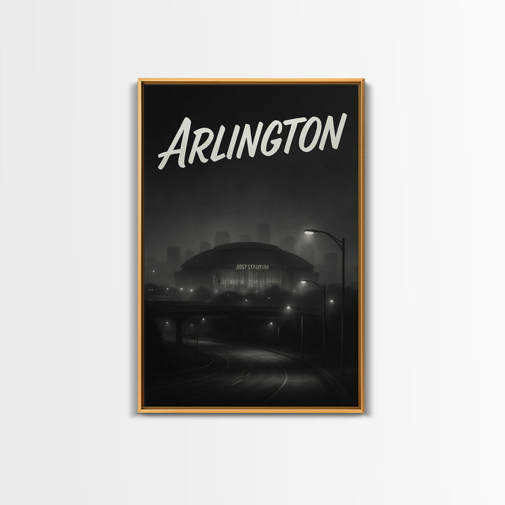 Arlington Travel Poster, Framed Canvas Print, Black And White Travel Art, Arlington Poster Print, Wanderlust Decor, Travel Poster Art