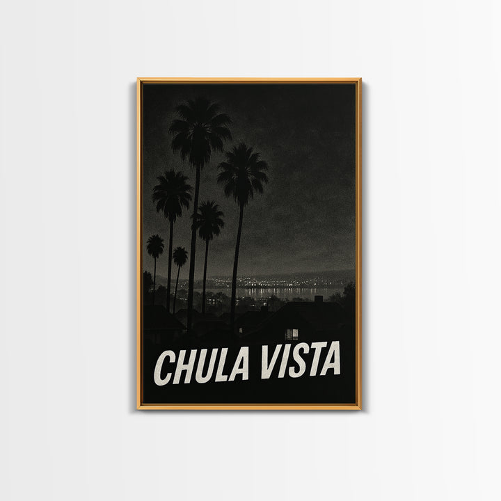Chua Vista Travel Poster, Canvas Print, Dark Moody City Wall Art, Chua Vista Wall Art, Wanderlust Decor, Retro Travel Print, Poster Print