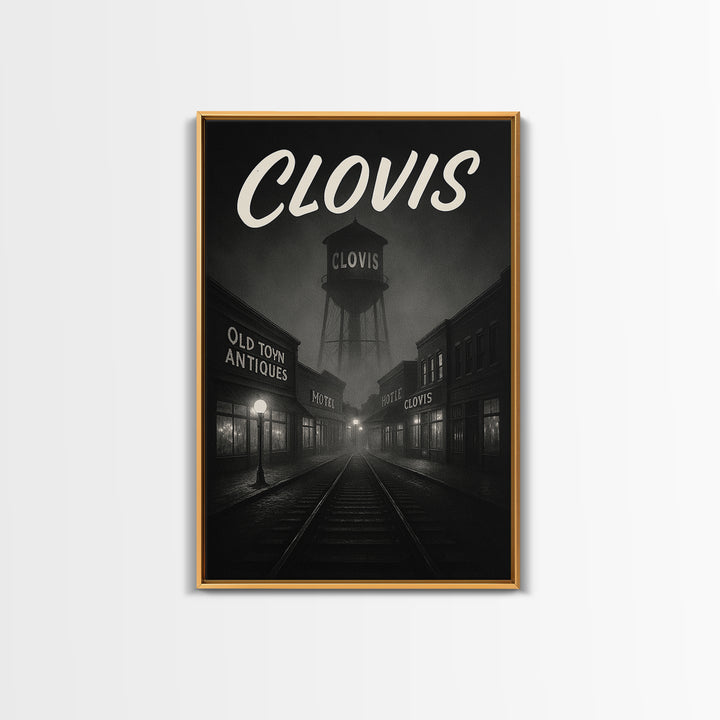 Clovis California Travel Poster, Canvas Print, Black And White Travel Art, Clovis Wall Art, Poster Art, Wall Decor, Gift For Travelers