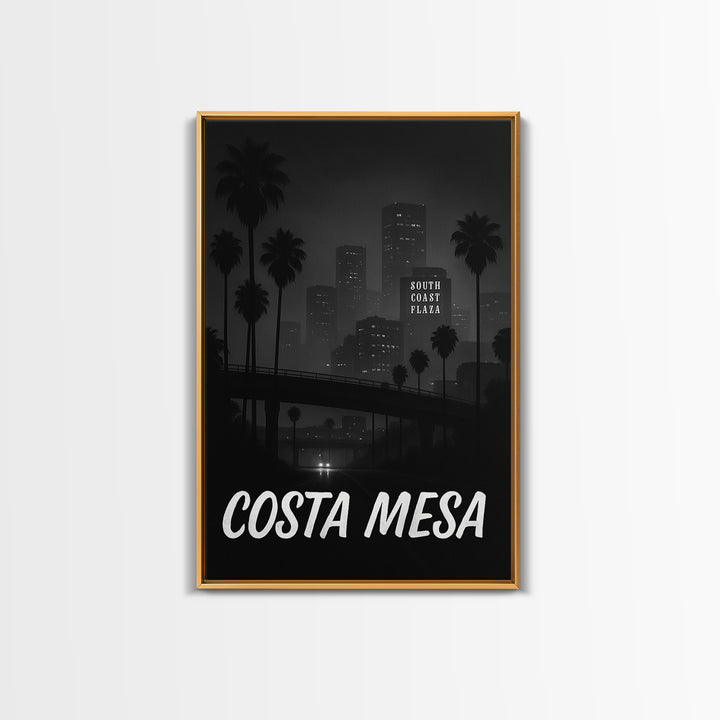 Costa Mesa California Travel Poster, Canvas Print, Vintage Noir Poster Art, Costa Mesa Art Print, Travel Wall Art, Art Print