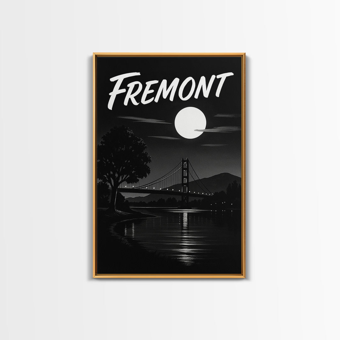Fremont Travel Poster, Canvas Print, Black And White Travel Art, Fremont Wall Art, Gift For Travelers, City Art Print, Modern Wall Decor