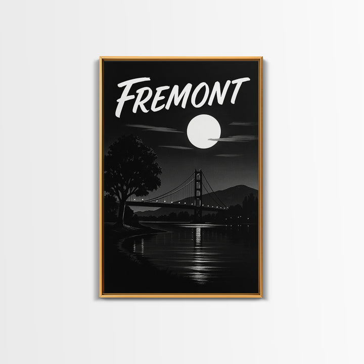 Fremont Travel Poster, Canvas Print, Black And White Travel Art, Fremont Wall Art, Gift For Travelers, City Art Print, Modern Wall Decor