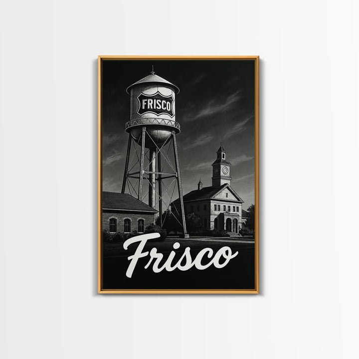 Frisco Travel Poster, Canvas Print, Night Street Poster Art, Frisco Art Print, Living Room Wall Art, Travel Poster Art, Eclectic Wall Decor