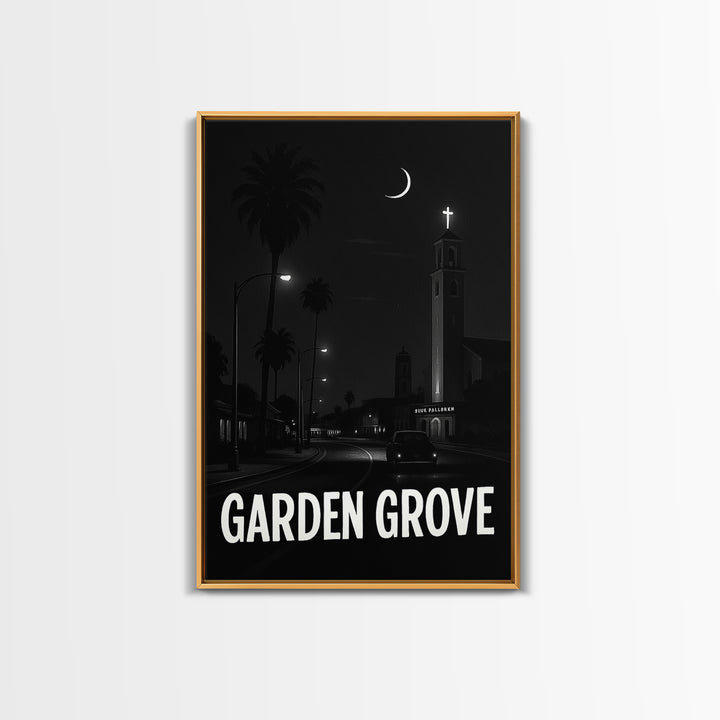 Garden Grove Travel Poster, Canvas Print, Vintage Noir Poster Art, Garden Grove Travel Art, Travel Art Print, Travel Poster Set