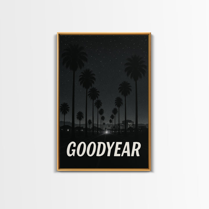 Goodyear Arizona Travel Poster, Canvas Print, Black And White Travel Art, Goodyear Art Print, Watercolor Downtown Skyline, City Illustration