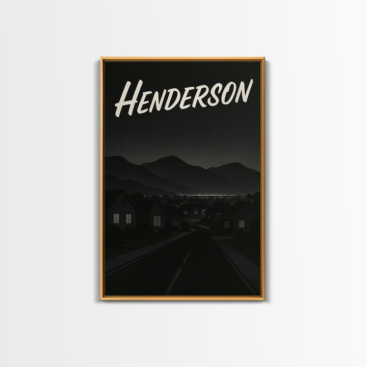 Henderson Nevada Travel Poster, Canvas Print, Black And White Travel Art, Henderson City Art, City Travel Prints, Watercolor Cityscape