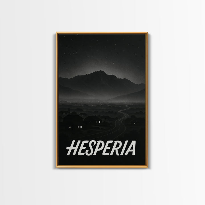 Hesperia California Travel Poster, Canvas Print, Vintage Noir Poster Art, Hesperia Art Print, Travel Art, Travel Wall Art, Wall Art