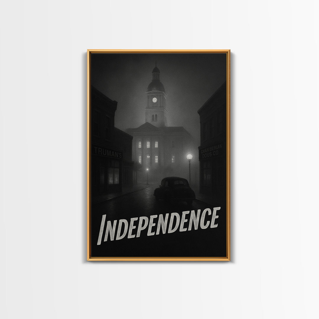 Independence Missouri Travel Poster, Canvas Print, Vintage Noir Poster Art, Independence City Art, Travel Art Print, Art Print
