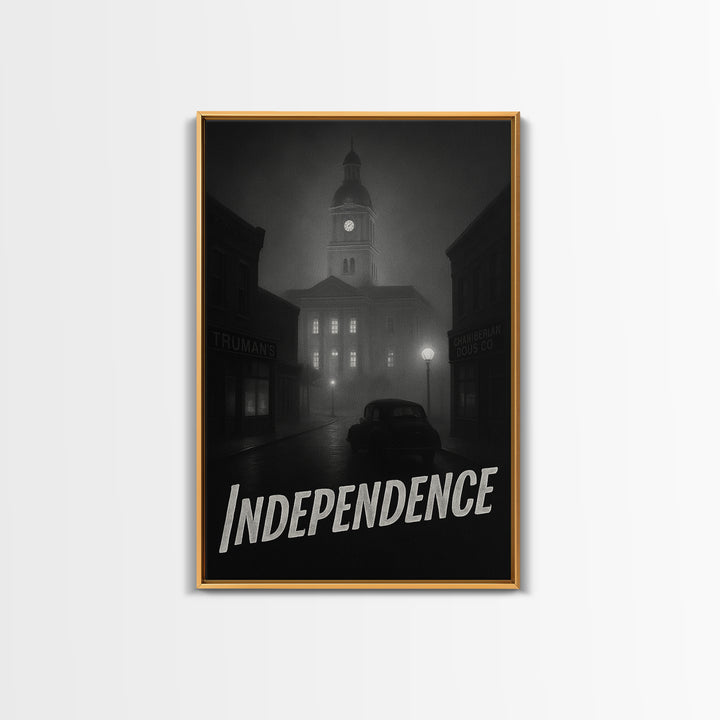 Independence Missouri Travel Poster, Canvas Print, Vintage Noir Poster Art, Independence City Art, Travel Art Print, Art Print