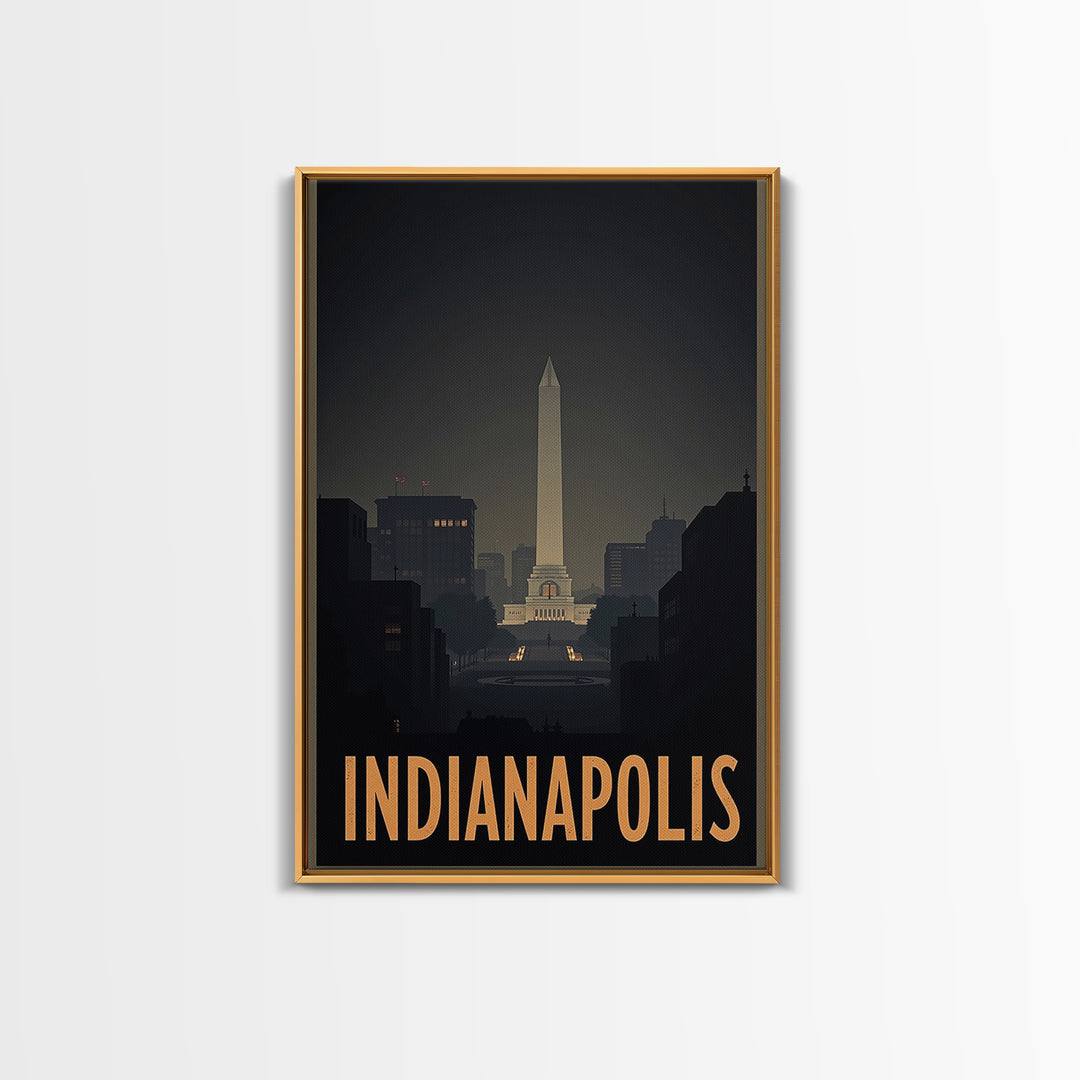 Indianapolis Indiana Travel Poster, Canvas Print, Black And White Travel Art, Indianapolis City Art, Vintage City Art, Travel Poster Set