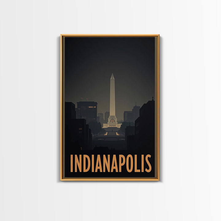 Indianapolis Indiana Travel Poster, Canvas Print, Black And White Travel Art, Indianapolis City Art, Vintage City Art, Travel Poster Set