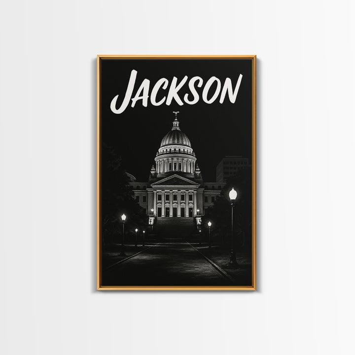 Jackson Travel Poster, Canvas Print, Vintage Noir Poster Art, Jackson Travel Art, Vintage City Art, Vintage Travel Art, Travel Poster Art