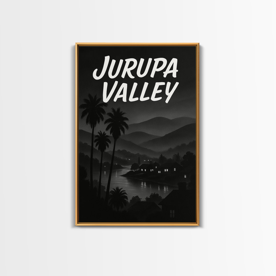 Jurupa Valley California Travel Poster, Canvas Print, Night Street Poster Art, Jurupa Valley Wall Art, Vintage Travel Art, Travel Poster Art