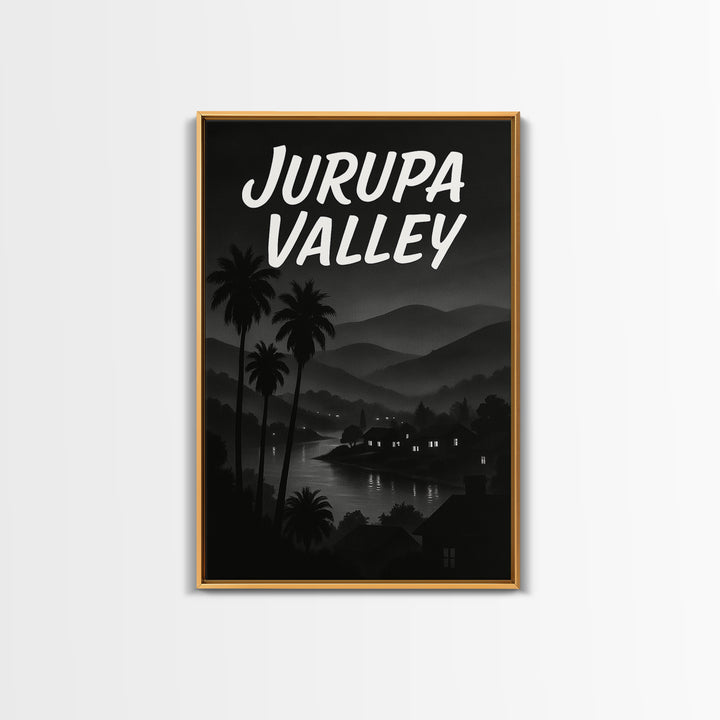 Jurupa Valley California Travel Poster, Canvas Print, Night Street Poster Art, Jurupa Valley Wall Art, Vintage Travel Art, Travel Poster Art