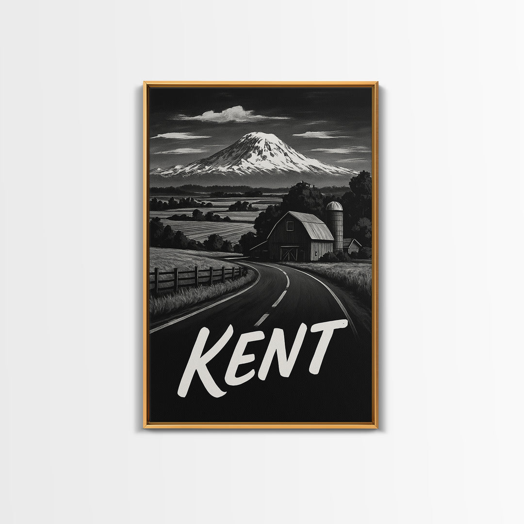 Kent Travel Poster, Canvas Print, Black And White Travel Art, Kent Art Print, Fine Art Print, Travel Art Print, Vintage Travel Art